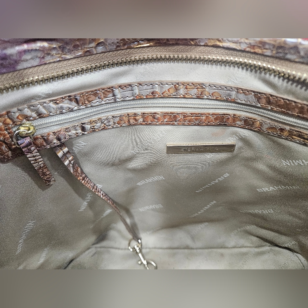 Brahmin Medium Asher Tote Truffle Python Ombre Me… - image 8